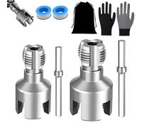 4 in 1 Water Pipe Wrench 4 in 1 Water Pipe Threader Integrated Internal & External Pipes Threading Tool for 1/2" 3/4" and 1" Waters Pipes Drill Driven Plumbing Repair Kit
