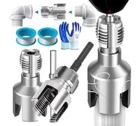 4 in 1 Water Pipe Wrench-One Tool Fits All Threads! Integrated Internal & External Pipe Threading Maker Tool, Pipe Tapping Threader Set 1/2" 3/4", Water Tube Leak Fixer with PTFE Tape (1/2" *2PCS)
