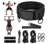 4 IN 1 Weight Lifting Dip Belt, Weighted Gym Dipping Belt for Pull Ups, Squat, Powerlifting, Deadlift, Bodybuilding, Exercise, Training, Men Women Fitness, Hip Thrust and Sled Pulling Belts