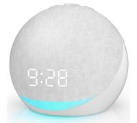 4-in-1 White Noise Machine: Digital Alarm Clock Bedside 25 Natural Sounds Bluetooth Speaker 32 Volume Levels 7 Timers 9 Lights Mains Powered Alarm Clock for Bedroom Office Baby Kids Adults