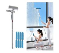 4 in 1 Window Squeegee Rotatable Head Two Spray Modes Sponge Window Squeegee with Water Tank and 8 Pads for Shower Glass Car Window