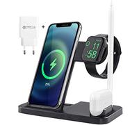 4 in 1 Wireless Charger, iWatch & A irPods & Pencil Charging Dock Station, Nightstand Mode for iWatch Series 5/4/3/2/1, Fast Charging for Phone 11/11 Pro Max/XR/XS Max/Xs/X/8 Plus/8