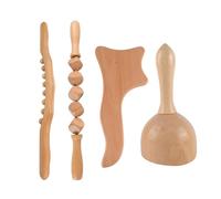 4 in 1 Wood Massage Tools Scraping, Relaxing Muscle Wood Massage Tool, A Professional and Complete Wooden Massage Tool for Shaping, Lymphatic Drainage, Muscle Pain Relief