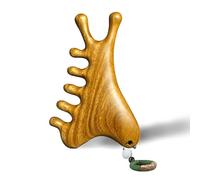 4-in-1 Wooden Scalp Massager Comb - Premium Hair Growth Head Massager, Gua Sha Tool for Face & Body, Green Sandalwood Hair Scalp Massager for Stress Relief & Circulation
