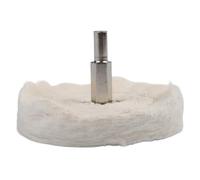 4 in 100mm Cloth Polishing Mop Wheel Pad for Power or Battery Drill Buffing Grinder, Cotton Lint Fabric with 6mm Connecting Rod, for Metal Jewelry Stainless Steel Wood Plastic Glass