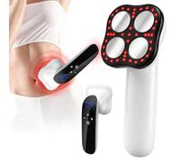 4-in-1Cellulite Massager Tool, Microcurrent Body Sculpting Machine with Heat, 10 Strength & 3 Mode Adjustable, Cordless Lymphatic Drainage Massager for Waist, Belly, Buttocks, Arms, Skin Tightening