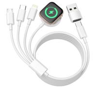 4 in 2 iWatch Charger for Apple Watch Charger Cable, iPhone and Apple Watch Charger for iWatch 9/8/7/6/SE/Ultra, iPhone 16 15 14 13, Android, 2.5W Wireless Magnetic Charging apple watch Fast Charger