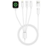 4 in 2 Multi Charger Cable for Apple Watch, 60W USB C Cable iPhone and Apple Watch Charger USBC Magnetic Charging Cable for Apple Watch Series 11/10/9/8/7/6/SE,iPhone 17/16/15/14/13/12,AirPods,Samsung