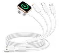 4 in 2 Multi Fast Charger for Apple Watch, iWatch Charger Cable iPhone and a pple w atch Fast Charger USB C Magnetic Charging Cable for Apple Watch 11/10/9/8/7/6/SE/Ultra, /iPhone/iPad/AirPods/Galaxy
