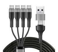 4 in 2 USB C Multi Charger Cable, 3A Fast Charging USB C Splitter Cord