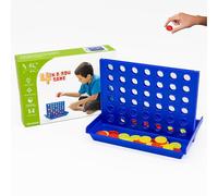 4 in a Row Mini Size Classic Strategy Board Game for Kids & Adults Portable Travel Size, Mini Educational Fun Toy for Family Trips, Camping, Car & Plane Ages 3+ Boys & Girls