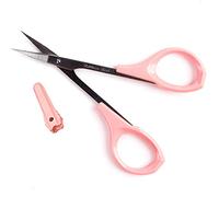 4 In High Precision Detail Scissors, Sewing/Embroidery Scissors,Curved Sharp Blade Craft For Eyebrow Eyelash Extensions Stainless Steel,With Cover Professional Trimmers,Sharpened Beard Trimming (1Pcs)