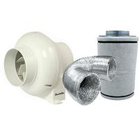4" in Line Fan Carbon Filter Duct Kit Hydroponic Grow Room Tent Ventilation Plug