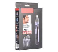 4-in- USB-Rechargeable Grooming Trimmer for Men - Quiet 360° Nose Ear Temple Beard & Eyebrow Hair Removal Kit