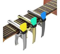 4 in1 Guitar Capo,Multifunctional Capo for Acoustic Guitar & Electric Guitars with Picks Holder & String Cutting/Quick Tuning/Starting Nails Function Guitar Accessories (Black)