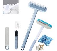 4 in1 Multifunctional Pet Hair Remover, Pet Hairs Removal Brush, Multifunctional Dog and Cat Hair Remover, Pets Cleaning Brush With Hook and Towel, Wet and Dry Use, Washable & Portable (1/Set)