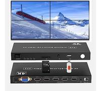 4-in4-out HDMI Video Wall Controller 2x2, Support 4K Input TV Wall Controller,1080P Output TV Wall Processor,180 Degree Rotate 1x2,1x3,1x4,2x2,2x1,3x1x4x1
