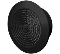 4-inch / 100 mm Circular Ceiling Mounted Air Vent Grille Cover, Round Ventilation Extract/Supply Valve Diffuser, Anti Fly Net, Easy Installation, UV Resistant Plastic (Black)