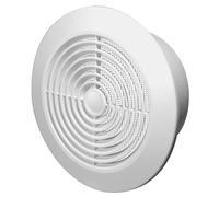 4-inch / 100 mm Circular Ceiling Mounted Air Vent Grille Cover, Round Ventilation Extract/Supply Valve Diffuser, Anti Fly Net, Easy Installation, UV Resistant Plastic (White)