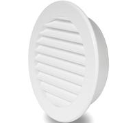 4'' Inch / 100 mm Plastic Vent Cover White - Round Soffit Vent - Exhaust Ventilation Louver - Air Inlet Grille Cover - Built-in Screen Mesh - HVAC Ventilation