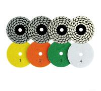 4 Inch 100Mm Wet Dry Flexible Diamond Polishing Pad, 4-Step Sanding Disc For Granite Marble Quartz For Stone Grinding And Shine(4pcs)