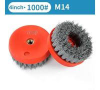 4 Inch 110mm Circular Abrasive Brush for Stone Polishing - Nylon Silicon Carbide Wire Wheel with M14 Thread, 60-1000 Grit, Red, 1 Pc(1000#)