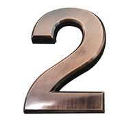 4 Inch 3D Mailbox Number, Self Adhesive House Waterproof Door Street Stickers for Home Apartment (NO.2)