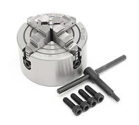 4-Inch 4-Jaw Self-Centering Chuck Set 125mm Chuck 4 Jaw 5" Lathe Independent Reversible Jaw K72-125 for CNC Drilling Milling Woodworking with 1-Inch x 8TPI Thread (K72 80mm)
