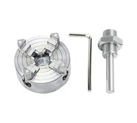 4-Inch 4-Jaw Self-Centering Chuck Set 1Set 3 Jaws Manual Lathe Chuck with Turning Machine Tools Accessories 3-Jaw Lathe Self Centerin Zinc Alloy with 1-Inch x 8TPI Thread (Lens Small)
