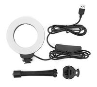 4 Inch 48LEDs Ring Filled Clip Light, Portable Mini Selfie Photography USB Vlog Fill Lamp, 3 Color Lighting Modes with 11 - Level Brightness Adjustment, Soft Uniform Light for Tabl