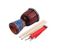 4 Inch African Djembe Drum Traditional Decor Folk Portable Percussion Supplies for Children Learners Random Pattern