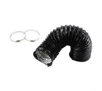 4 Inch Aluminum Vent Hose, 10ft Flexible Ducting with Steel Wire, 4-Layer Leak-Resistant Exhaust Pipe for HVAC Dryer Kitchen Range Hood Bathroom Airflow(3metre black)