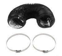 4 Inch Aluminum Vent Hose, 10ft Flexible Ducting with Steel Wire, 4-Layer Leak-Resistant Exhaust Pipe for HVAC Dryer Kitchen Range Hood Bathroom Airflow(2m black)