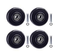 4 Inch Black Caster Wheels, 4 PCS Heavy Duty PU Board Caster Replacement | Cart Dolly Wheels for Platform Trucks, Trolly Cart, Grill, up to 334LBS/ 151 KG with 3/8" Axle