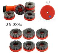 4-Inch Circular Antique Wire Wheel Brush for M14 Angle Grinders - Nylon-Infused Silicon Carbide Abrasive Disc, 36-3000 Grit, for Granite, Marb(180GRIT)