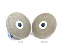 4 Inch Coated Flat Lap Wheel 80-2000 Grit Lapidary Polishing Grinding Disc for Crystal Agate Jewel Jade Glass Rock 100mm 5/8 Arbor Hole(80#)