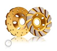 4 Inch Concrete Stone Ceramic Turbo Diamond Grinding Cup Wheel,12 Segs Heavy Duty Angle Grinder Wheels for Angle Grinder (Yellow)