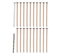 4 Inch Copper Nails Tree Stump Root Remover Pure Copper Spikes Promote Efficient Tree Management Safe Plant Control 20 Pack With Drill Bit for Easy Tree and Root Removal(20pcs)