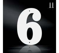 4 Inch Crisp White Rustproof House Numbers Letters,Heavy-Duty Metal Address Numbers for House,Weatherproof 0-9 Numbers & A-Z Outdoor Metal Letters Full Set for Door,Gate,Mailbox(6)