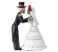 4 Inch Day Of The Dead Skeleton Wedding Couple Kiss Figurine by YTC