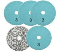 4 Inch Diamond Polishing Pads Wet/Dry 3 Step Set For Granite Concrete Marble Stone Terrazzo Cement Floor Grinding Polishing Tool 100mm (5PCS Grit 3)