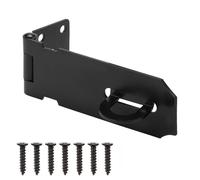 4 Inch Door Lock Hasp Latch, Security Packlock Clasp Hasp Lock Latch, Stainless Steel Gate Lock Hasp for Outdoor Fence Gate,Barn Door,Shed Closet Cabinet, Drawer, Black Finish with Screws, 1 Pack