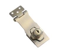 4 Inch Double Door Cabinet Lock Punch-Free with Lock Cabinet Combination Lock 90 Degree Rotation Hasp Latch with Screw for Door Cabinet Drawer (Bronze)