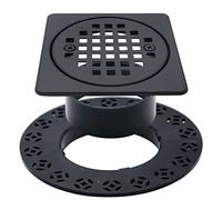 4 Inch Drain Grate Kit Compatible with Schluter Kerdi-Drain Flange Square Shower Floor Drain SS304 Stainless Steel and ABS Material - CUPC Certification, Matte Black