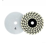 4 Inch Dry Polishing Pads 100mm Flexible Sanding Disc for Granite Marble Stone Quartz Terrazzo Cement Floor 4 Step Grits High Resin(N0.4)