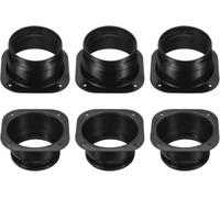 4 Inch Duct Connector Flange, 6 Pack Plastic Dryer Vent Wall Flange for HVAC Duct Hose, Exhaust Fan, Range Hood, Ventilation System, Black