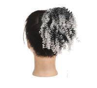 4 Inch Extension Haires Synthetic Afro Kinky Curly Chignon Hairs Pieces Cover Hairpiece Extension Hair Bun for Women Hair Ponytail for Women Girls(Grey)