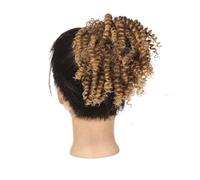 4 Inch Extension Haires Synthetic Afro Kinky Curly Chignon Hairs Pieces Cover Hairpiece Extension Hair Bun for Women Hair Ponytail for Women Girls(Brown Gold)