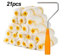 4-Inch Fine Fiber Paint Roller With 21 Sleeves Set