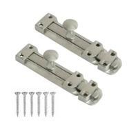 4 Inch Flat Door Bolts Satin Chrome Plated Bolt Door Latches Tower Bolt Sliding Lock Flat Slide Safety Door Barrel Bolt with Screws Pack of 2.
